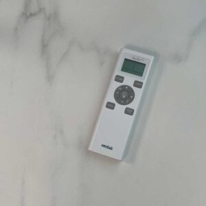 Ventair Skyfan DC ceiling fan remote control with LED screen – high-efficiency fan remote supplied and installed by GESA Electrical in Adelaide