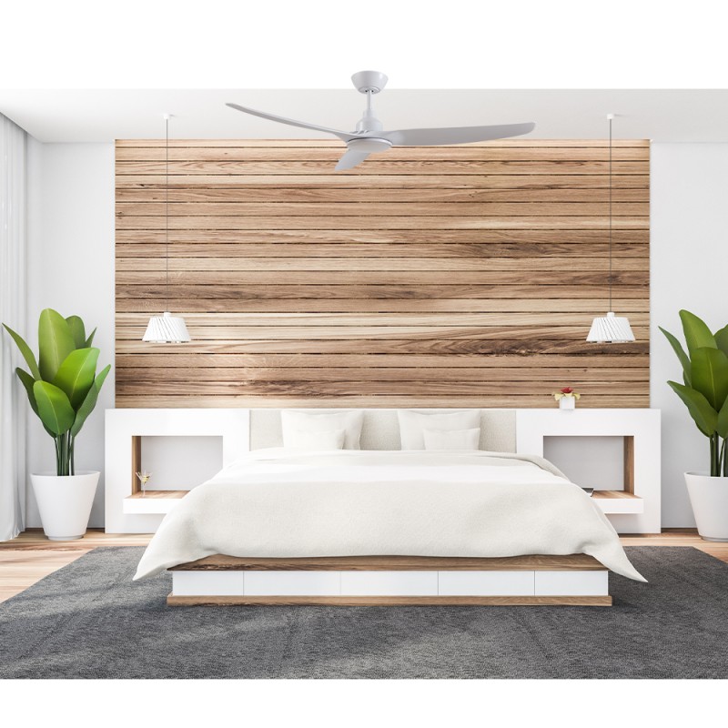 Ventair Skyfan DC ceiling fan installed in a modern Adelaide bedroom by GESA Electrical – energy-efficient, whisper-quiet, and stylish